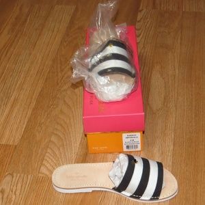 NEW Kate Spade Imperiale Sandals Black Stripe 6M